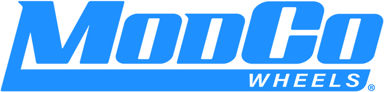 MODCO Wheels blue logo wordmark