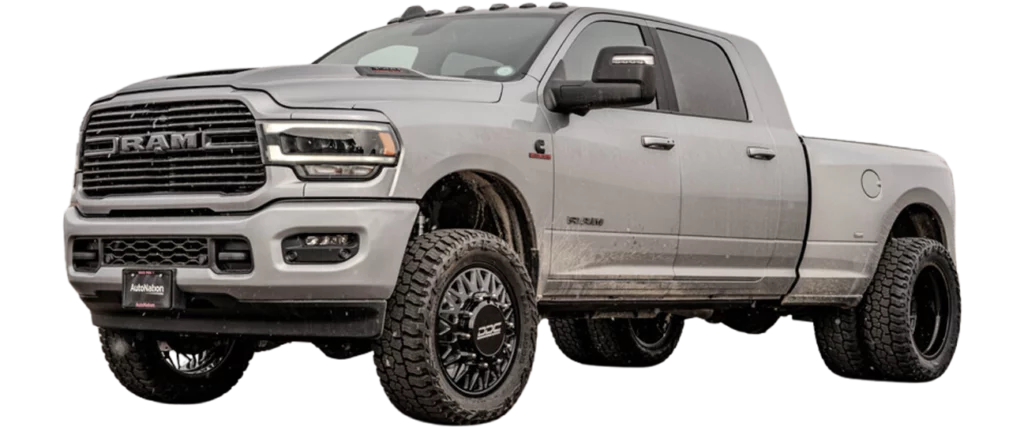 RAM truck cutout showcasing DDC custom wheels