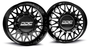 The Mesh black milled Super Single wheel with polished bullets by DDC Wheels